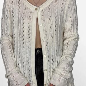 Anthony richards cream pointelle knit